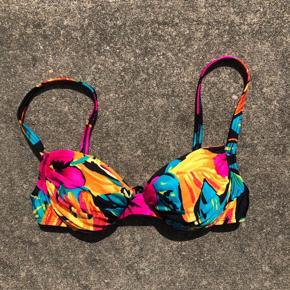 Bright tropical bikini top